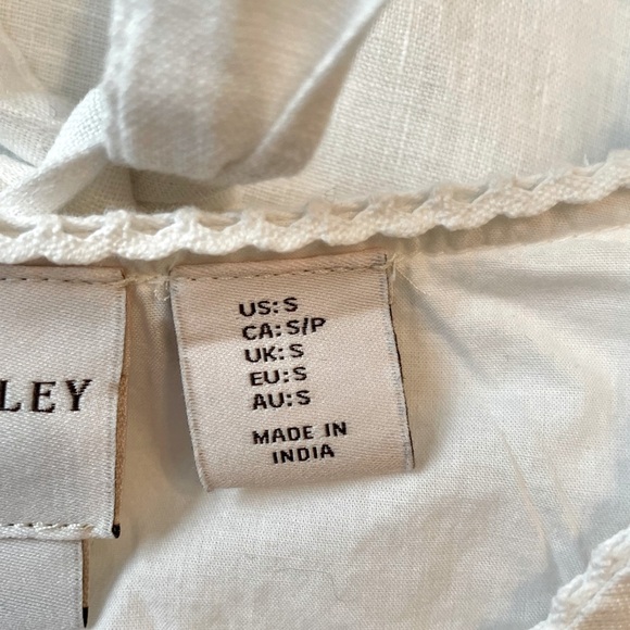 Laura Ashley White Linen Vest Waistcoat Top Blouse Size S Coastal Boho Cottage - Picture 11 of 12